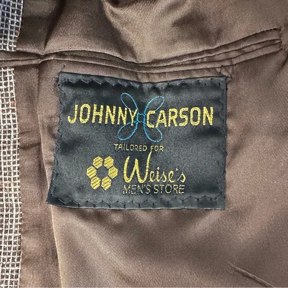 Vintage 70s Johnny Carson For Weise’s Blazer Jacket Brown Tweed Mens Size 38 - Picture 4 of 11